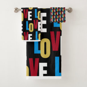 Conjunto De Toalhas Padrão de palavra de amor