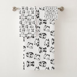 Conjunto De Toalhas Padrão de Pandas Cute