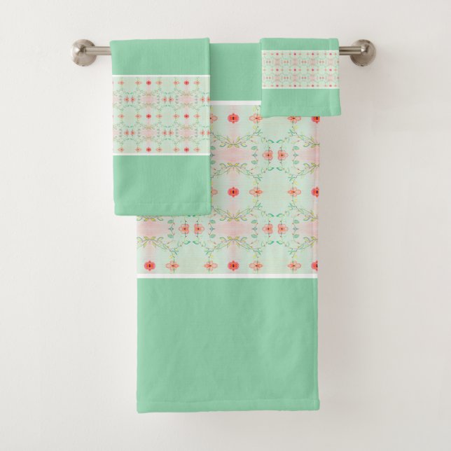 Conjunto De Toalhas Padrão de Pastel Suave (Insitu)