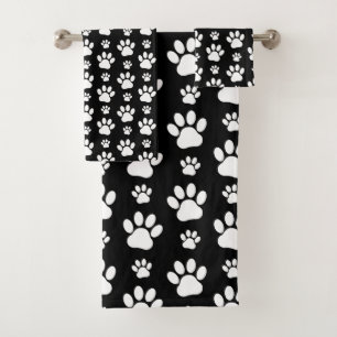Conjunto De Toalhas Padrão de pata, impressões de pata, patas de cão,