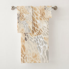 Conjunto De Toalhas Padrão de Pedra Neutral do Beach Tan