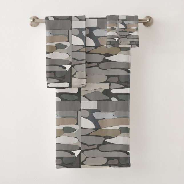 Conjunto De Toalhas Padrão de Pedra Rocha Cinza (Insitu)