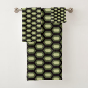 Conjunto De Toalhas Padrão de Pele de Tartaruga Verde Moderna