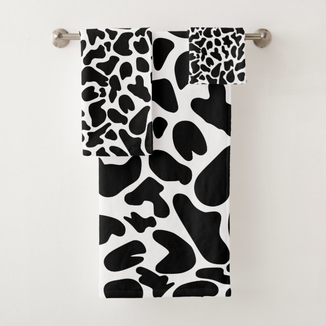 Conjunto De Toalhas Padrão de Pele de Vaca Elegante (Insitu)