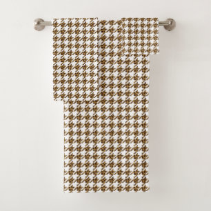 Conjunto De Toalhas Padrão de Pele do Leopard Houndstooth