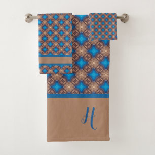 Conjunto De Toalhas Padrão de Piscinas e faixas de diamante náutico