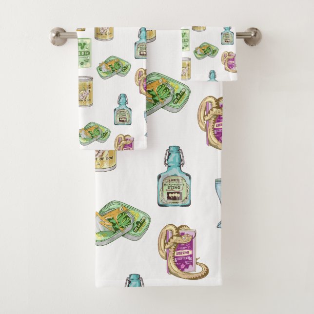 Conjunto De Toalhas Padrão de poção da bruxa duplo (Insitu)