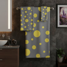 Padrão de Pontos Amarelo Cinza