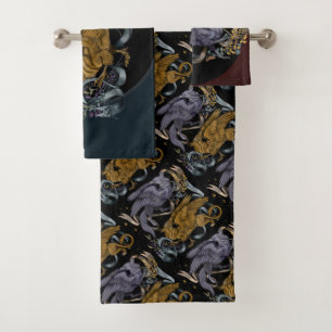 Conjunto De Toalhas Padrão de prata e Griffin Dourado