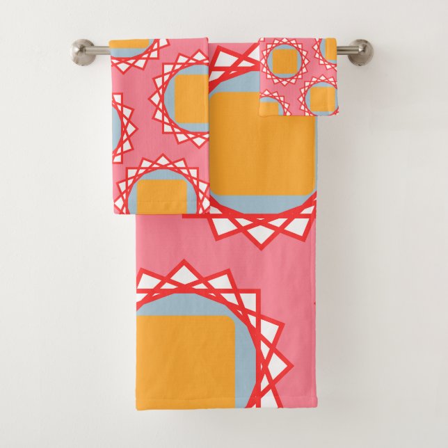 Conjunto De Toalhas Padrão de Quadrado Amarelo do ouro (Insitu)