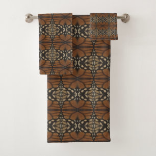Conjunto De Toalhas Padrão de Repetição de Asa de Borboleta Monarca em