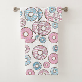 Conjunto De Toalhas Padrão De Rosquinhas, Rosquinhas Rosa, Rosquinhas 