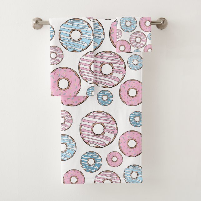 Conjunto De Toalhas Padrão De Rosquinhas, Rosquinhas Rosa, Rosquinhas  (Insitu)