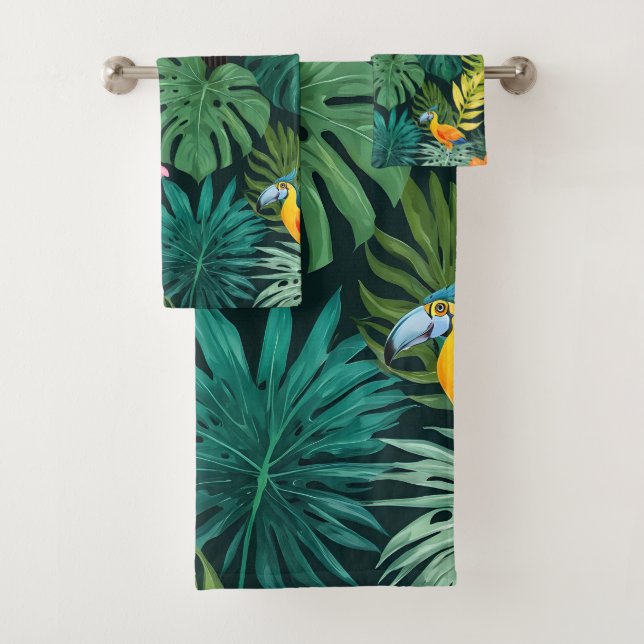 Conjunto De Toalhas Padrão de Selva de Paraíso Tropical (Insitu)