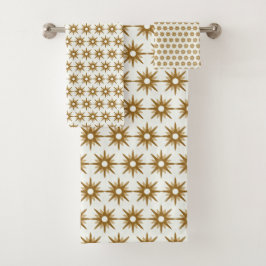 Conjunto De Toalhas Padrão de Starburst Dourado moderno do século médi