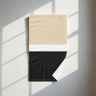 Conjunto De Toalhas Padrão de Stripes Negra e bege Elegante, Moderno