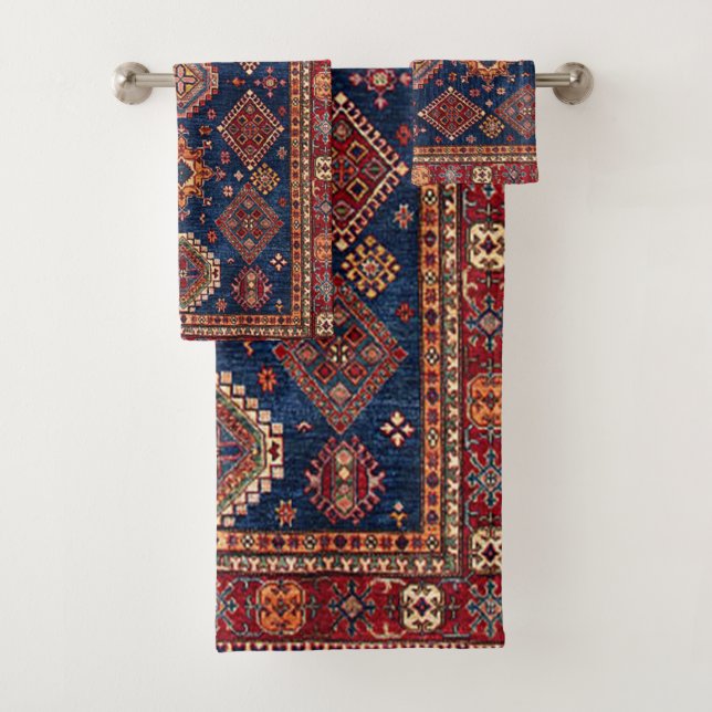 Conjunto De Toalhas Padrão de Tapete Turco Persa Oriental (Insitu)