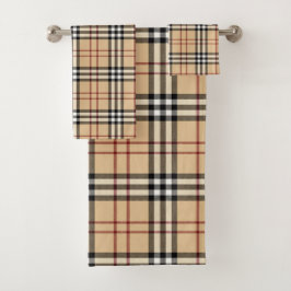 Conjunto De Toalhas Padrão de Tartan Escocês