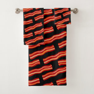 Conjunto De Toalhas Padrão de tiras de bacon desagradável