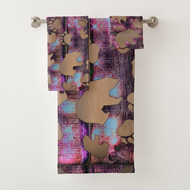 Conjunto De Toalhas Padrão de Urso (Insitu)