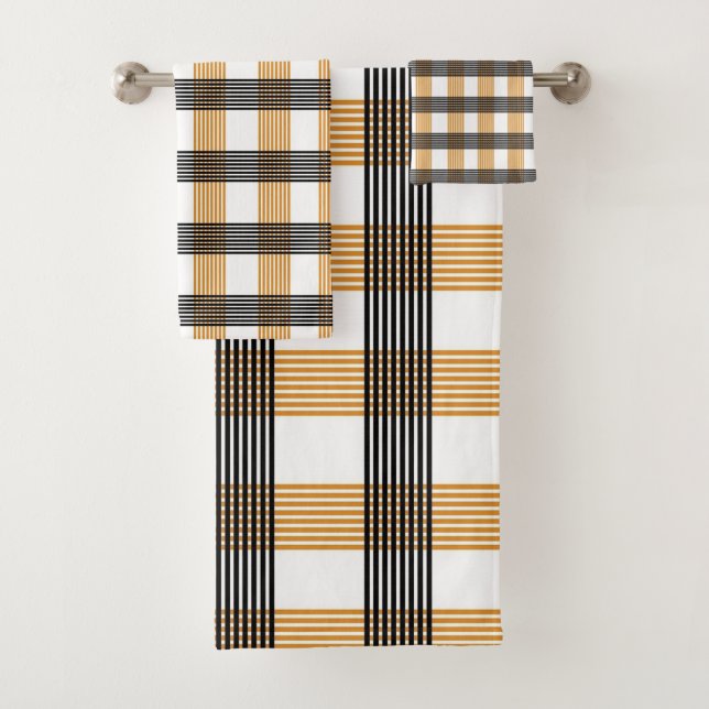 Conjunto De Toalhas Padrão de verificação de Xadrez castanha (Insitu)