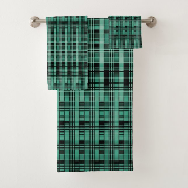 Conjunto De Toalhas Padrão de xadrez com verificação do abstrato retro (Insitu)
