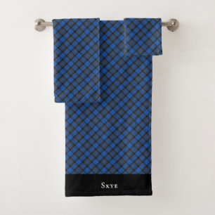 Conjunto De Toalhas Padrão de Xadrez de Skye Blue Tartan