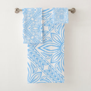 Conjunto De Toalhas Padrão Decorativo de Azulejo Italiano do Mediterrâ