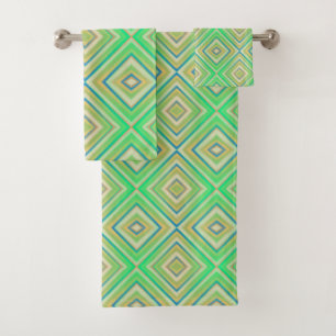 Conjunto De Toalhas Padrão Diamond do Alternativo Kiwi