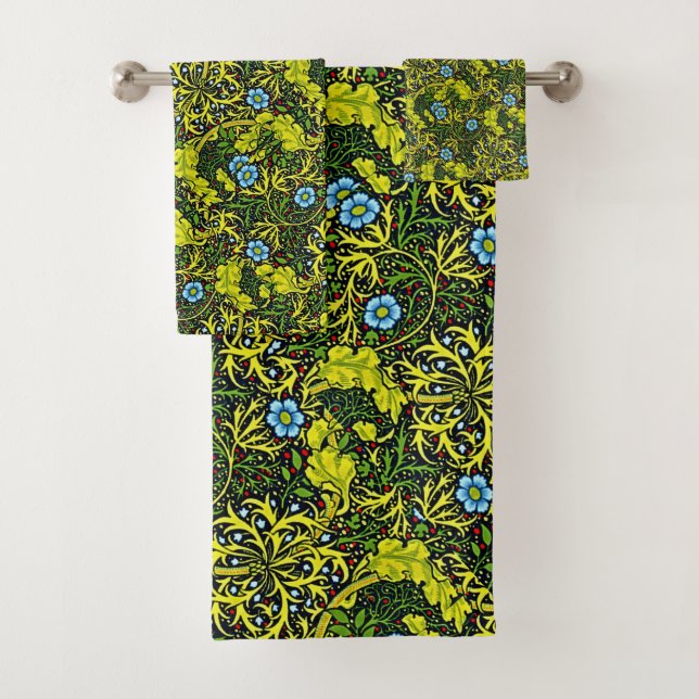 Conjunto De Toalhas Padrão do 20 do século XXI azul verde Dourado (Insitu)