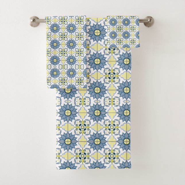 Conjunto De Toalhas Padrão do Azulejo Delft (Insitu)