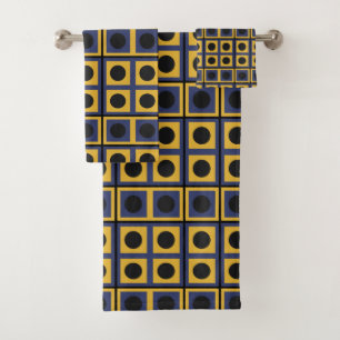 Conjunto De Toalhas Padrão do Círculo Geométrico Quadrado