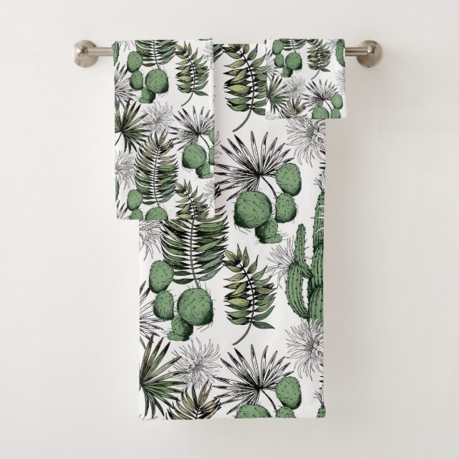 Conjunto De Toalhas Padrão do Deserto de Cactus (Insitu)