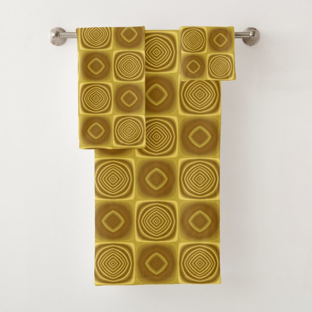 Conjunto De Toalhas Padrão Dourado (Insitu)