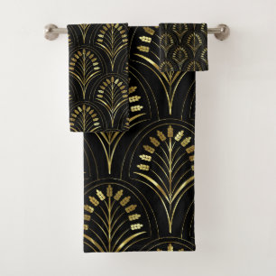 Conjunto De Toalhas Padrão Dourado de Deco de Arte