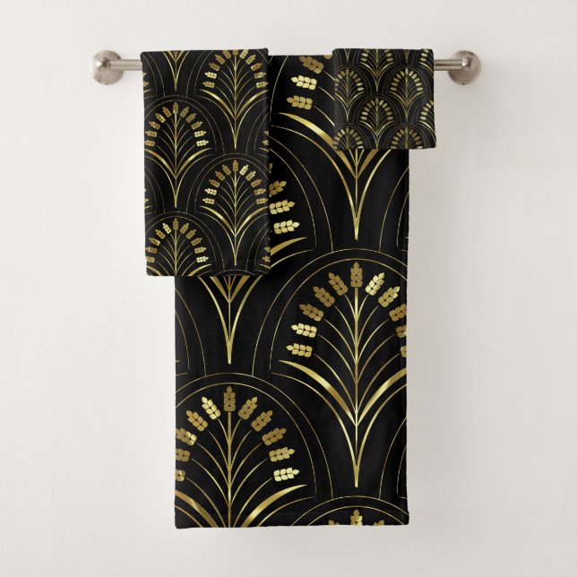 Conjunto De Toalhas Padrão Dourado de Deco de Arte (Insitu)