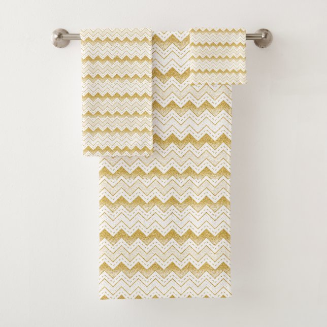 Conjunto De Toalhas Padrão Dourado e branco do vetor (Insitu)