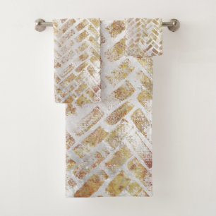 Conjunto De Toalhas Padrão Dourado e Distante Moderno - Arenque