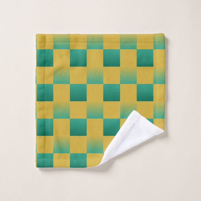 Conjunto De Toalhas Padrão elegante em verde e ouro (Pano de lavar)