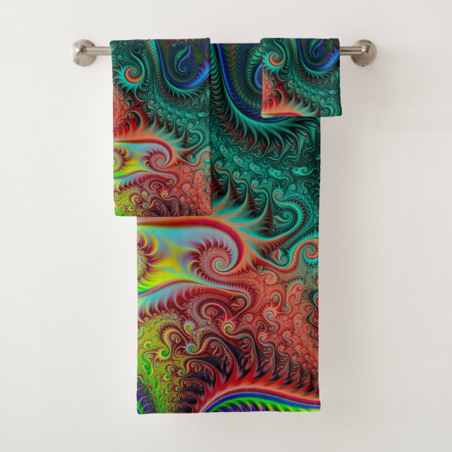 Conjunto De Toalhas Padrão Espiral Colorido abstrato (Insitu)