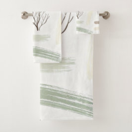 Conjunto De Toalhas Padrão Estético Minimal de Inverno Aconchegante