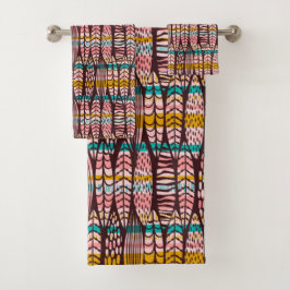 Conjunto De Toalhas Padrão Étnico Tribal
