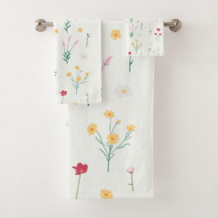 Conjunto De Toalhas Padrão Floral Botânico Vitoriano Escuro e Sombrio