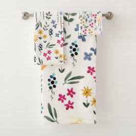 Conjunto De Toalhas Padrão Floral Botânico Vitoriano Escuro e Sombrio