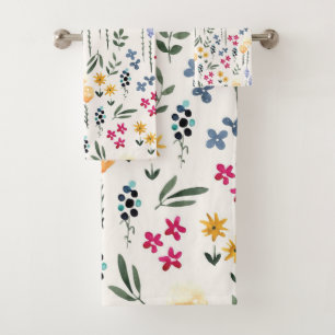 Conjunto De Toalhas Padrão Floral Botânico Vitoriano Escuro e Sombrio