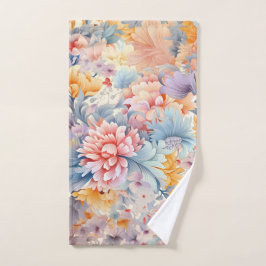 Conjunto De Toalhas Padrão Floral Colorido Elegante Arte no Japão