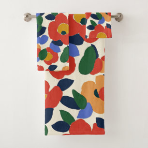 Conjunto De Toalhas Padrão Floral de Abstrato de Negrito