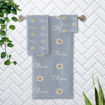 Padrão Floral de Margarida Branca com Nome Persona