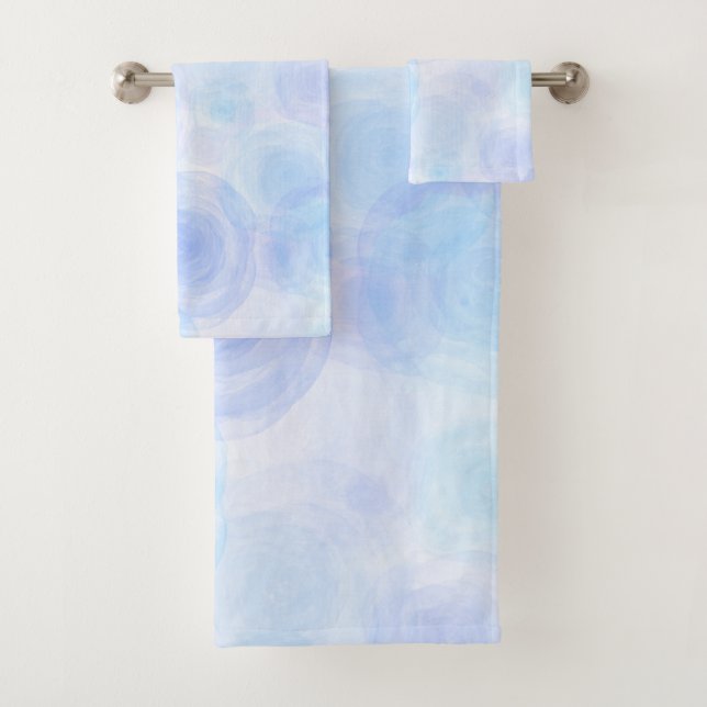 Conjunto De Toalhas Padrão Floral de Rosas Azuis Fluffy (Insitu)