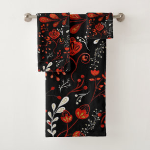 Conjunto De Toalhas Padrão floral intricado com banho de ouro e branco
